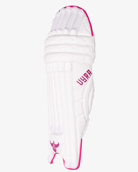 ZEALOTS VYRA Womens Cricket Batting Pads — White/Pink