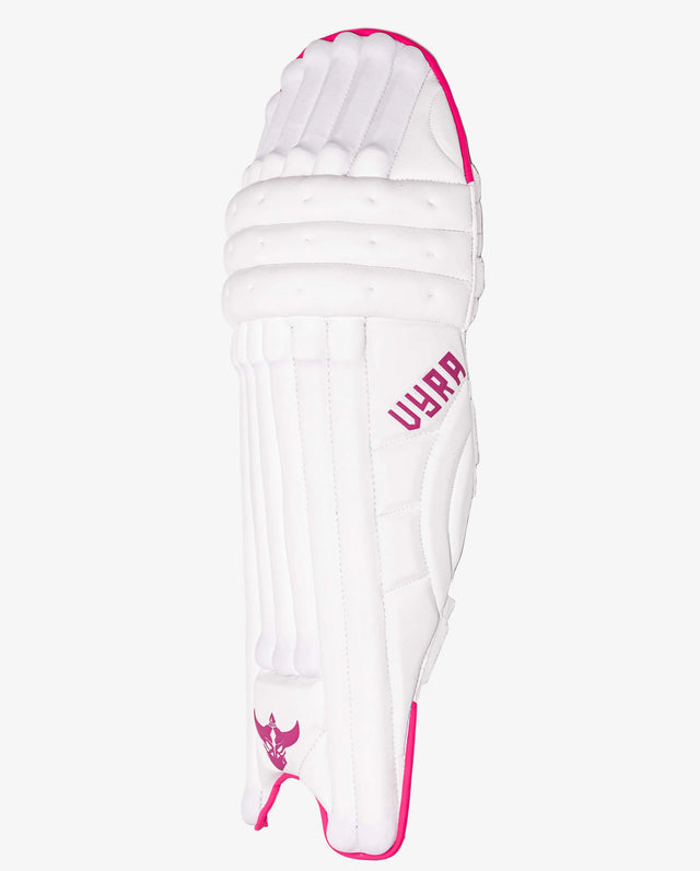 ZEALOTS VYRA Womens Cricket Batting Pads โ White/Pink