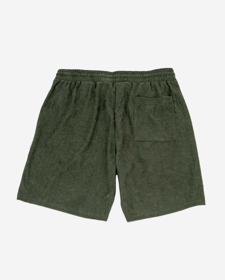 Sage Cord Comfort Shorts - Green