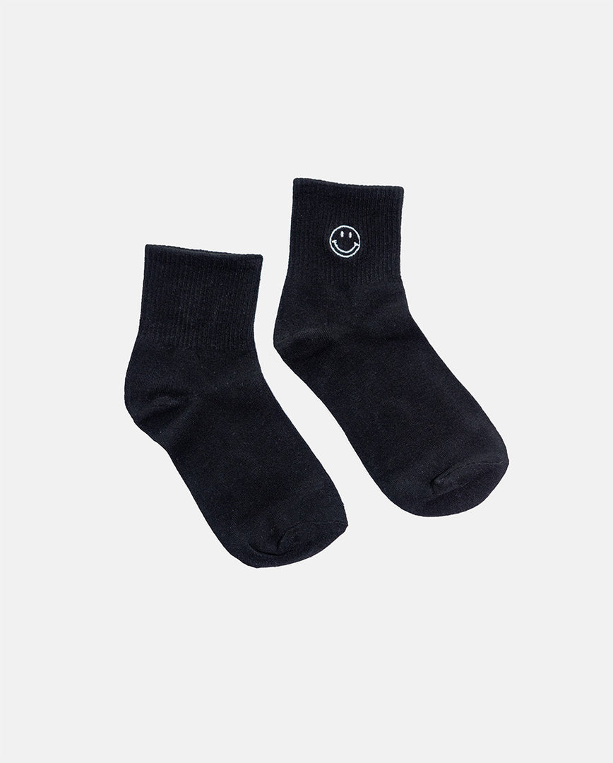 Crew Socks with Custom Simley Embroidery (3 Pairs)