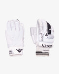 Zealots Quadra Batting Gloves – Premium White Leather Cricket Gloves