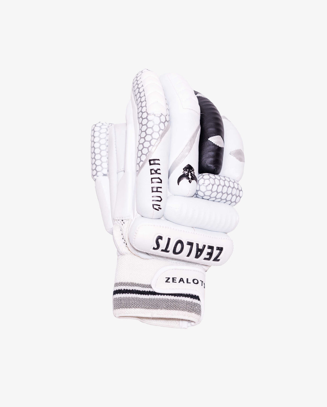 Zealots Quadra Batting Gloves – Premium White Leather Cricket Gloves