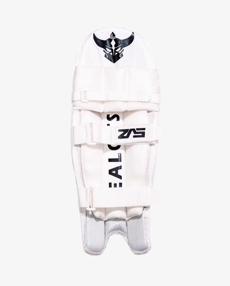 Zealots Quadra Youth Batting Pads (ZAS) – Lightweight White Junior Cricket Leg Guards