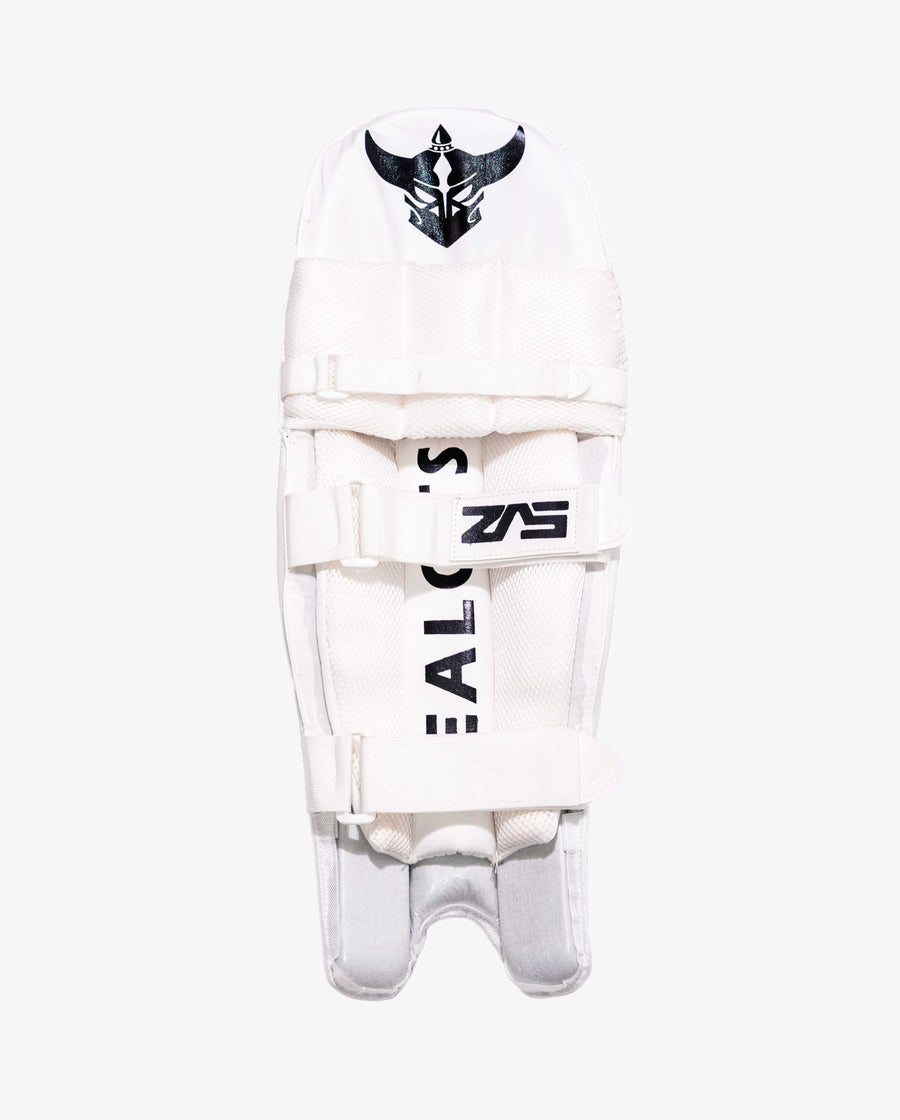 Zealots Quadra Youth Batting Pads (ZAS) – Lightweight White Junior Cricket Leg Guards