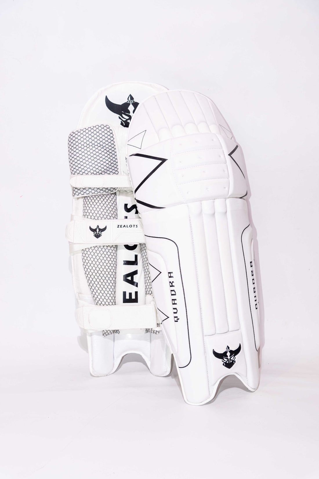 Zealots Quadra Batting Pads – Premium White Lightweight Cricket Leg Guards