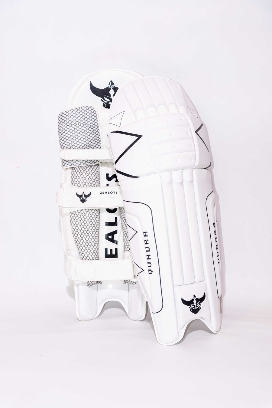 Zealots Quadra Batting Pads – Premium White Lightweight Cricket Leg Guards