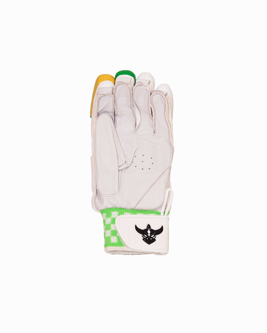 ZEALOTS KOZA Cricket Batting Gloves – White/Green & Gold