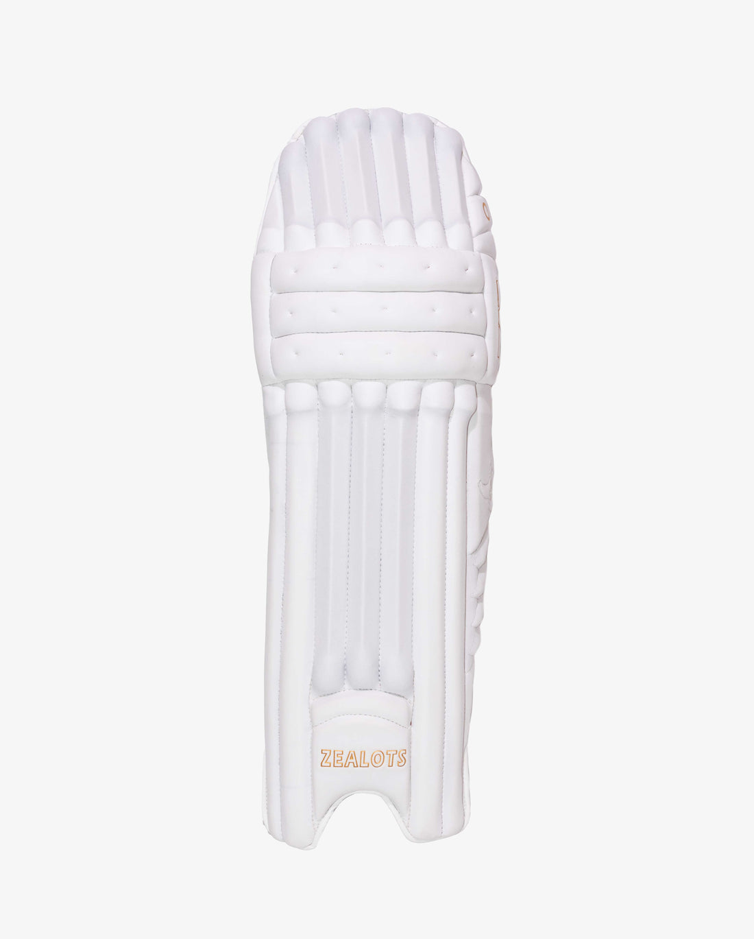 ZEALOTS DOMINATOR Batting Pads — Premium Cricket Leg Guards (White / Gold)