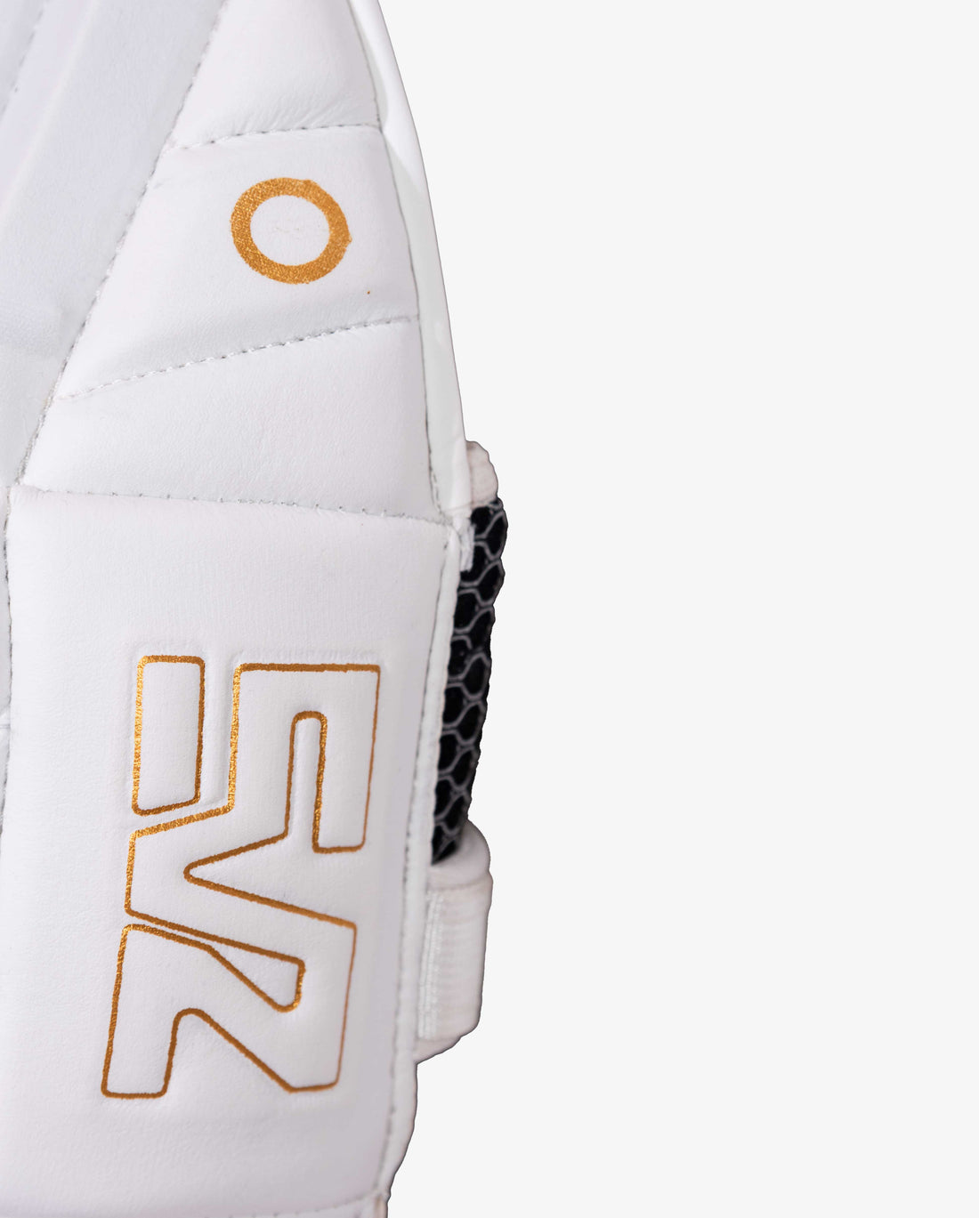 ZEALOTS DOMINATOR Batting Pads — Premium Cricket Leg Guards (White / Gold)