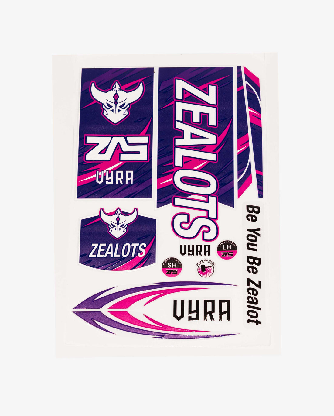 ZEALOTS VYRA Cricket Bat Sticker Set — Purple Storm Edition