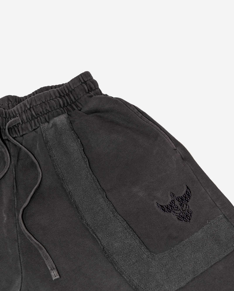 ZEALOTS Premium Embroidered Patch Shorts - Grey