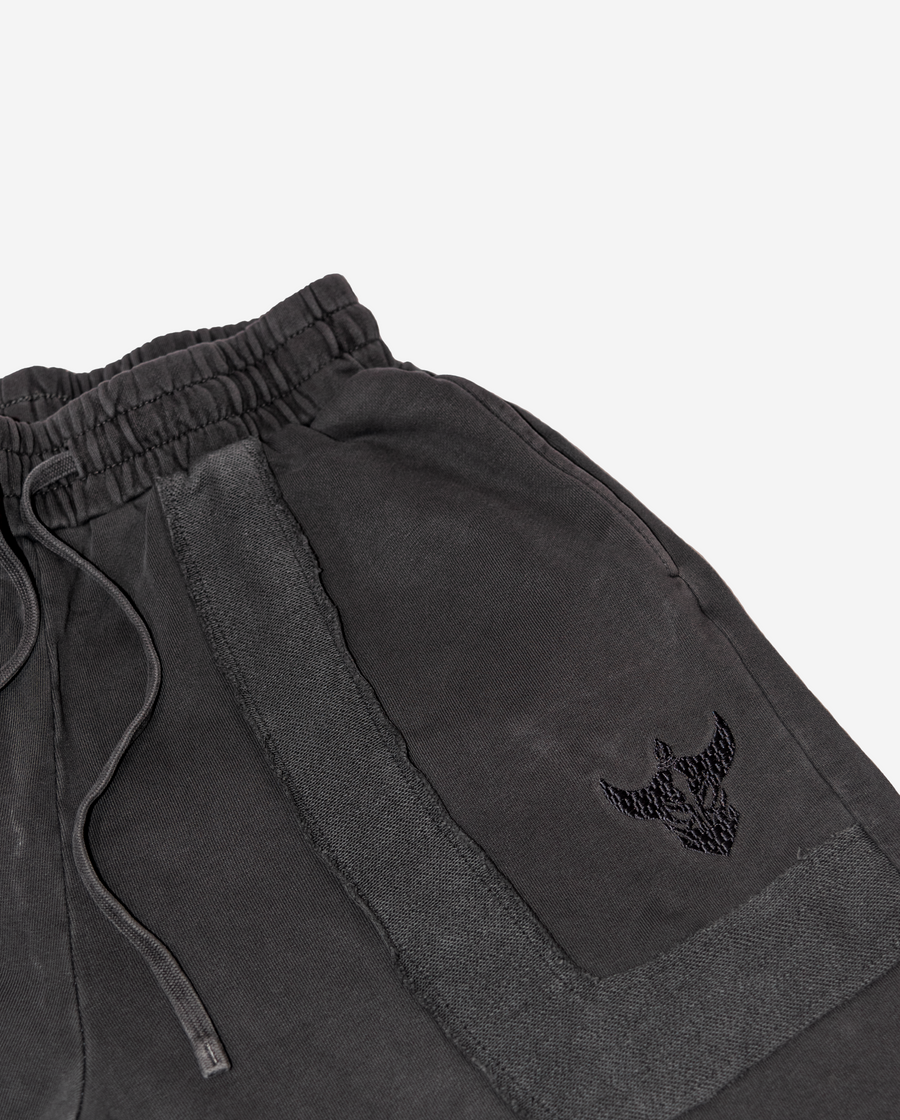 ZEALOTS Premium Embroidered Patch Shorts - Grey