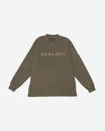 Load image into Gallery viewer, Zealots Luxe Flocked Khaki Crewneck
