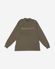 Zealots Luxe Flocked Khaki Crewneck