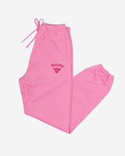 ZEALOTS Shock-Pink Sweatpants - Satin Stitch Embroidery Branding