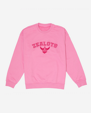 ZEALOTS Shock-Pink Sweatshirt - Satin Stitch Embroidery Branding
