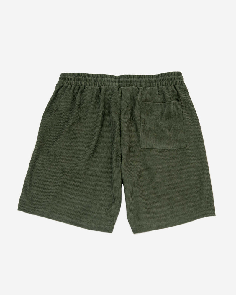 Sage Cord Comfort Shorts - Green
