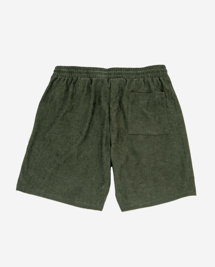 Sage Cord Comfort Shorts - Green