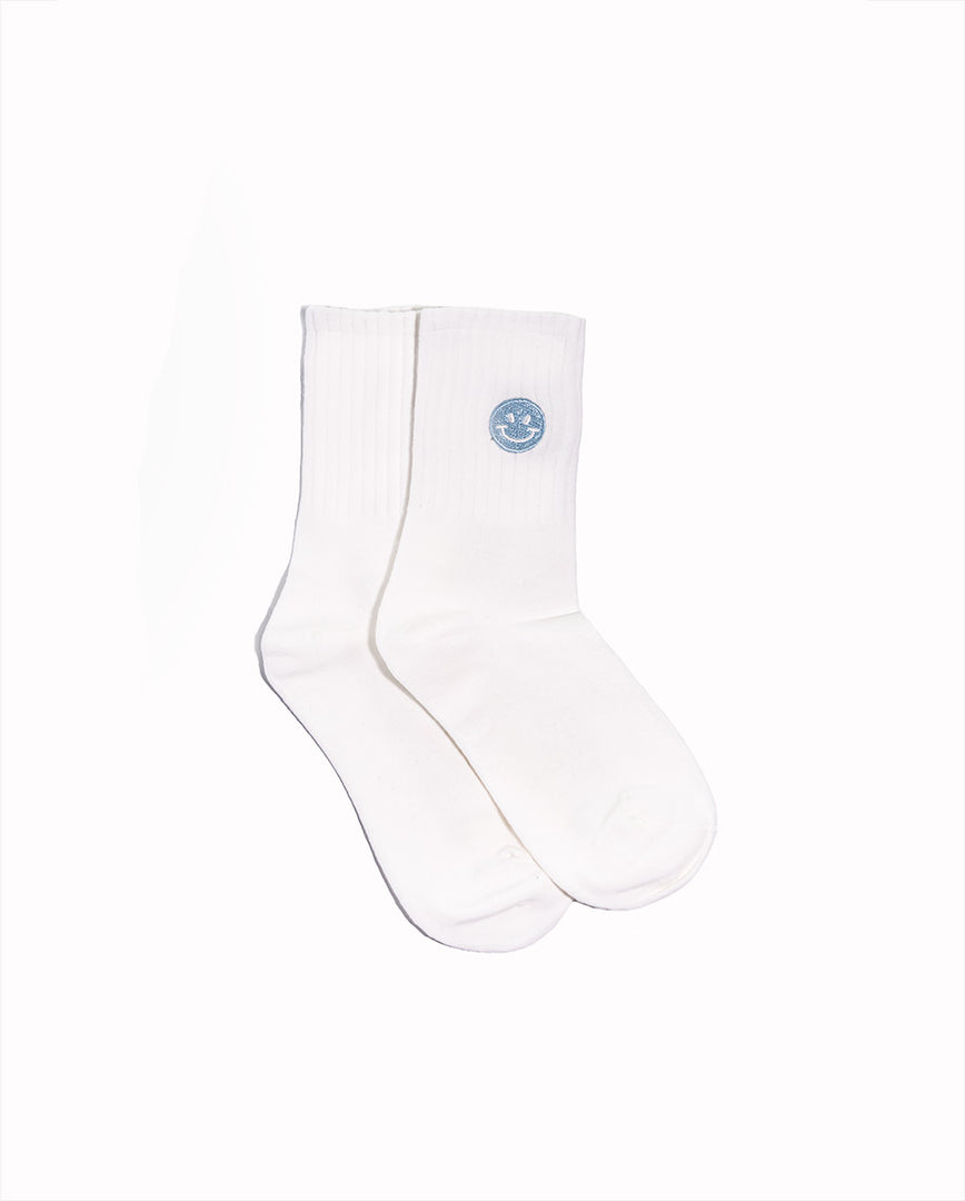 Crew Socks with Custom Simley Embroidery