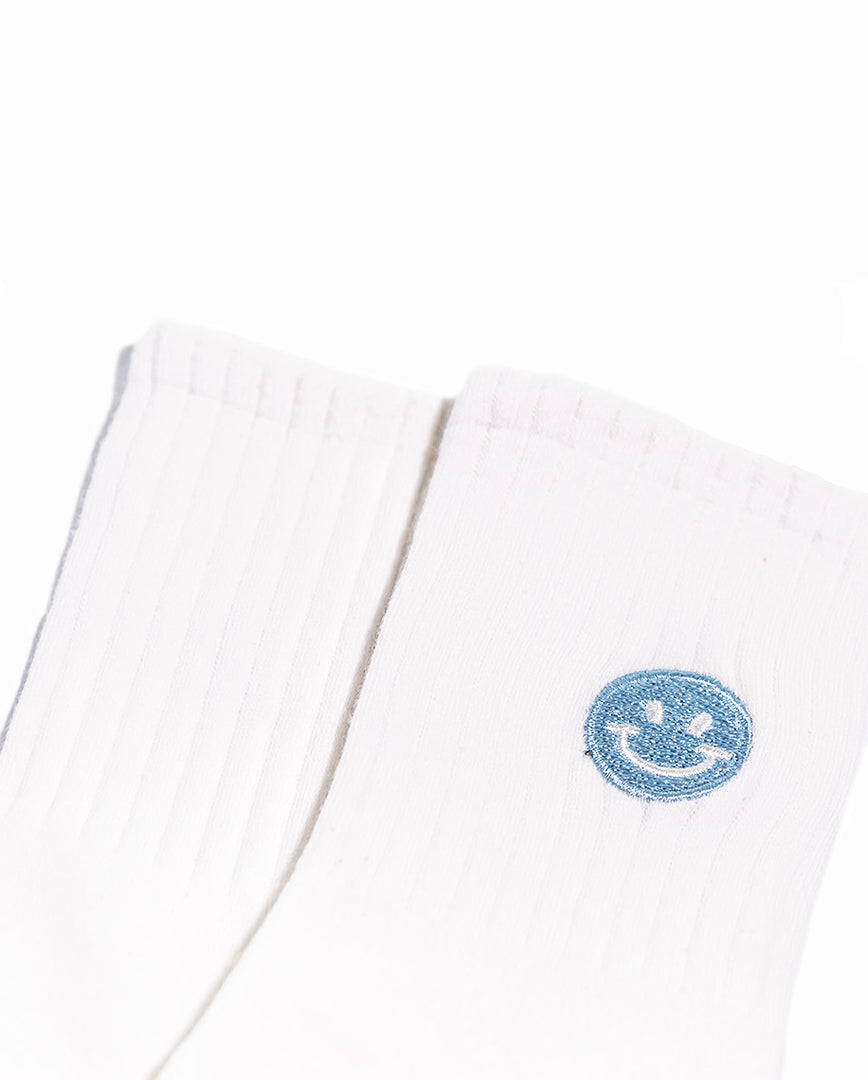 Crew Socks with Custom Simley Embroidery