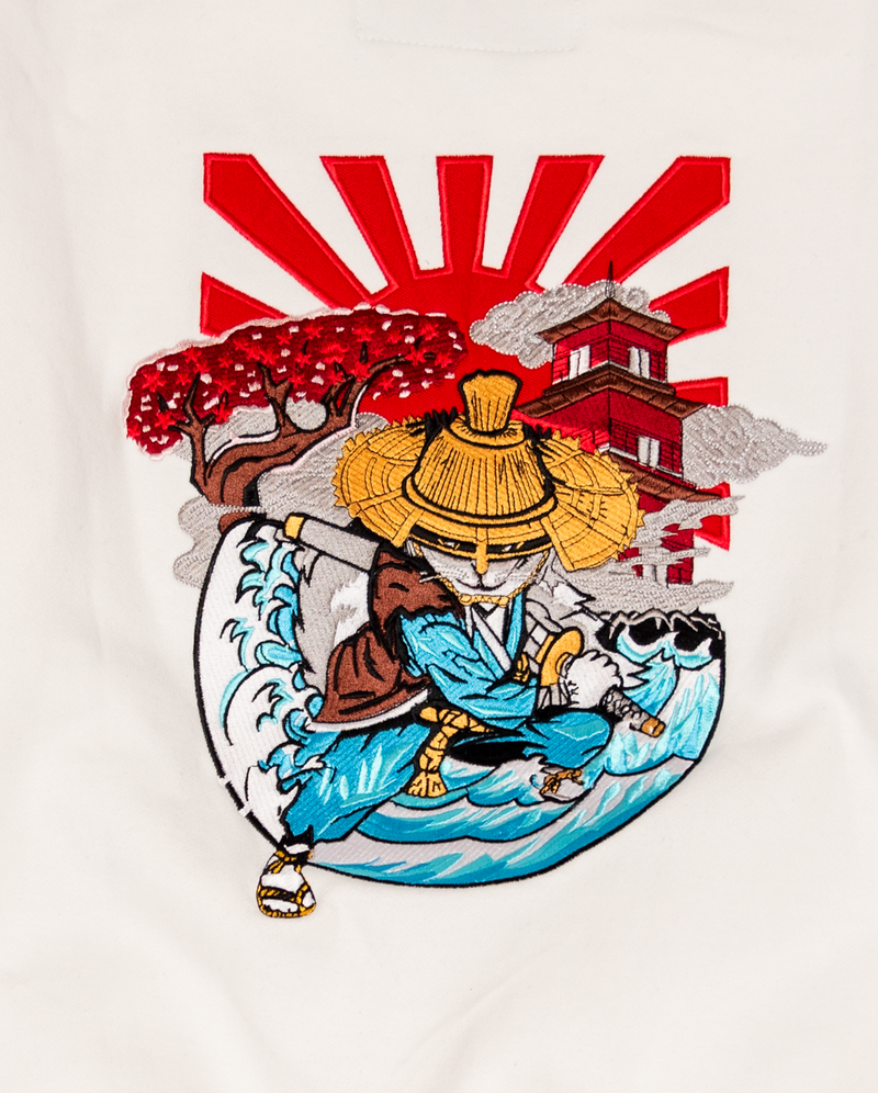 Zealots Imperial  Ninja Flying Cat Embroidery Crewneck