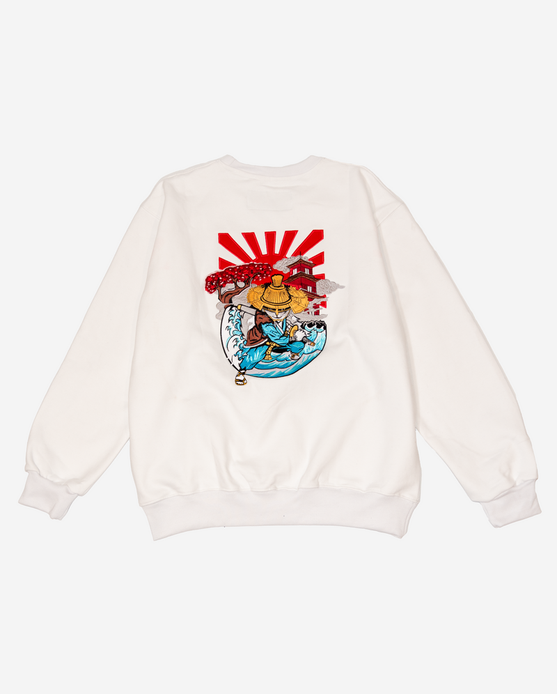 Zealots Imperial  Ninja Flying Cat Embroidery Crewneck
