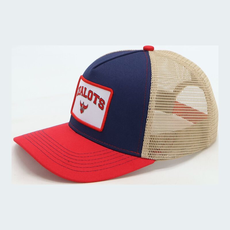 ZEALOTS custom trucker cap with mesh back and embroidered patch